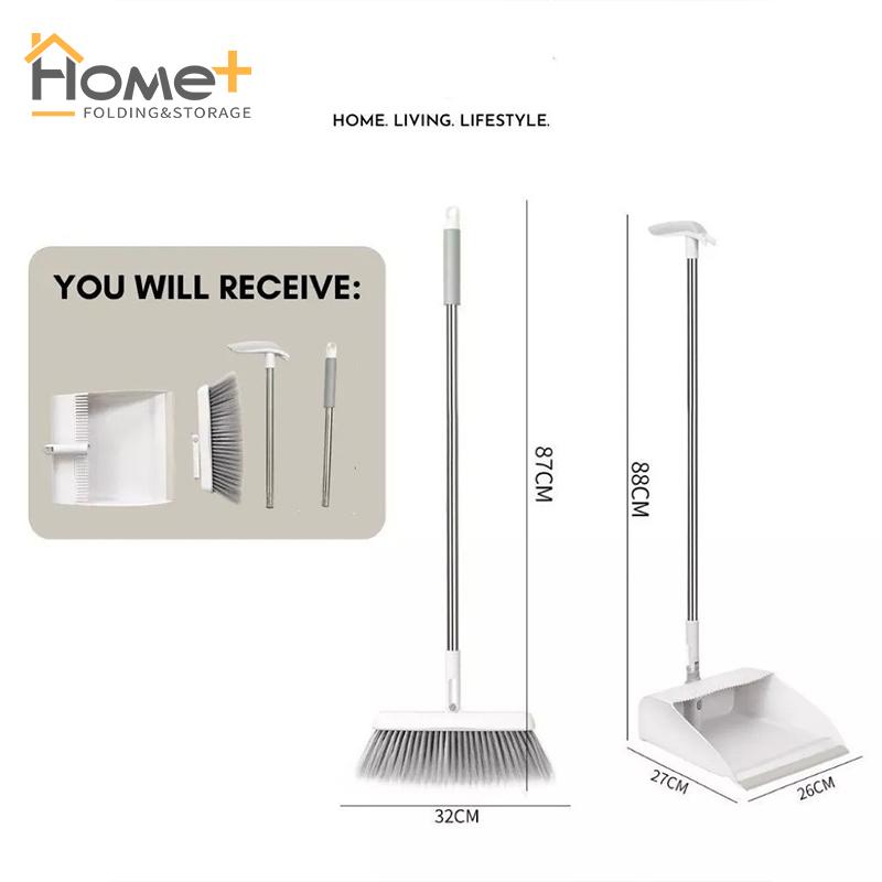 HOME+ Broom Dustpan SetSuper Set-Rotatable Broom/ Wind Proof - TikTok ...