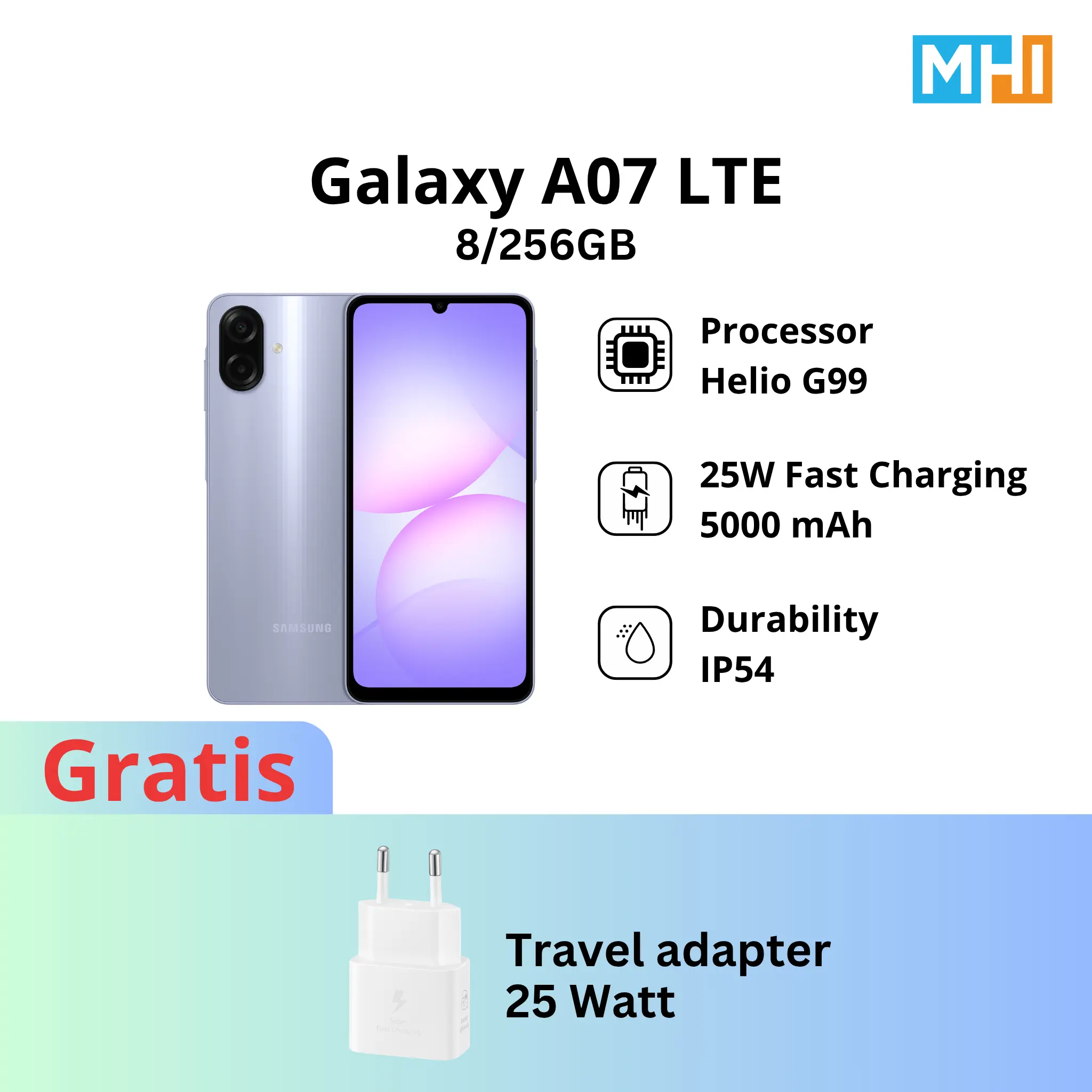 Samsung Galaxy A07 LTE 4/64GB 4/128GB 6/128GB 8/256GB dan A07 5G 6/128GB Original, Bergaransi Resmi
