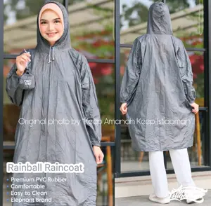 Elephant Brand Jas Hujan Rainball Ponco Lengan Mini Travelling Portable PVC dengan Lengan Mini dan Bahan PVC untuk Perlindungan Hujan Efektif