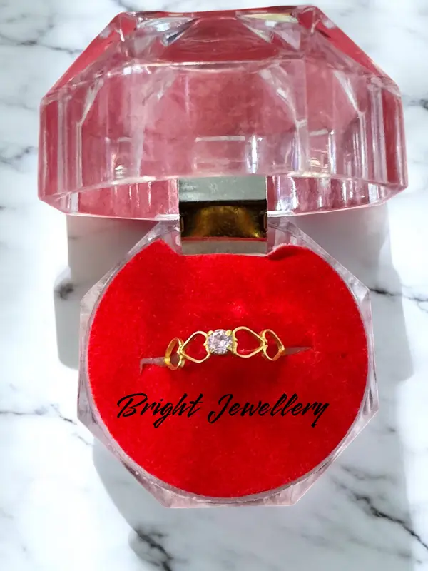 Cincin Model Rantai Love Putih 0,5gr - Emas Muda Rings Perhiasan Elegan 2