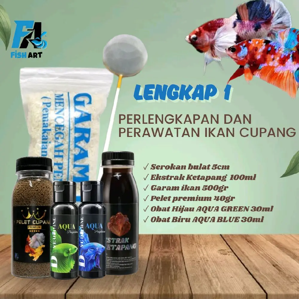 Fish Art • Paket Lengkap Perawatan dan Pengobatan Ikan Cupang | Paket Perawatan Ikan Cupang
