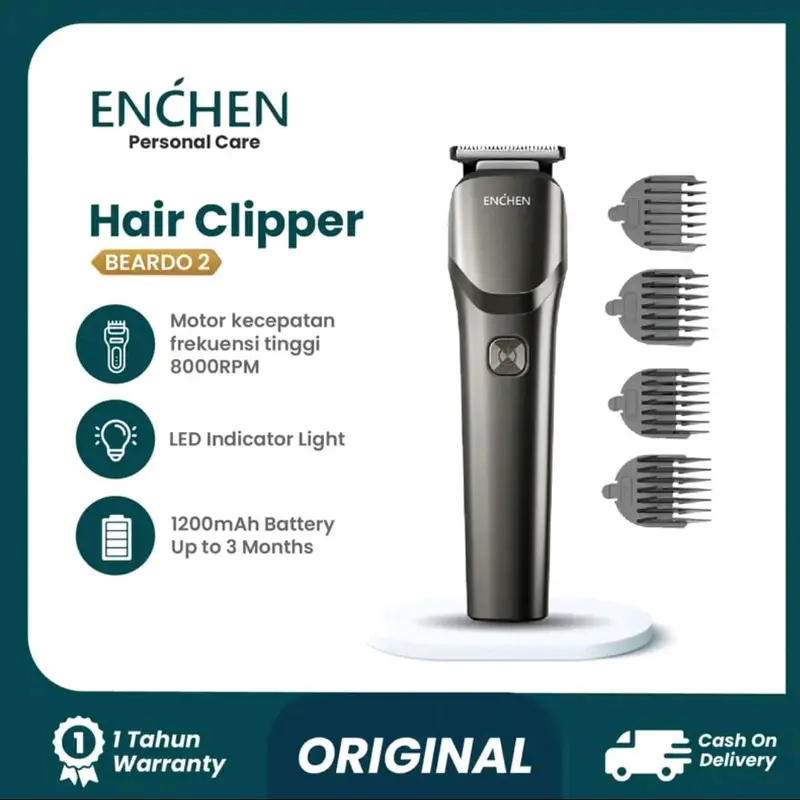 ENCHEN Beardo 2 Smart Trimmer Electric Shaver Type-C 5W 1200mAh Alat Cukur Elektrik Rambut Jenggot Pencukur Kumis 0