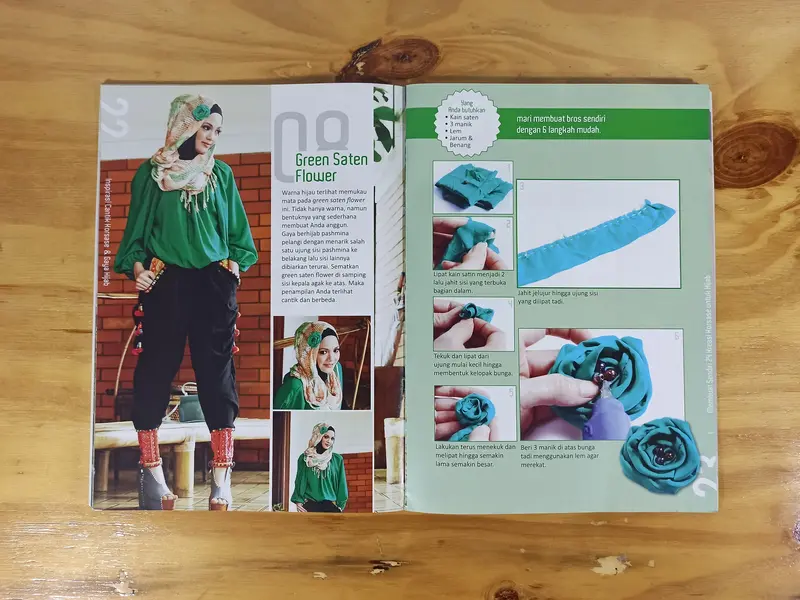 Inspirasi Cantik Korsase & Gaya Hijab – 24 Kreasi Korsase Hijab yang Simpel & Mudah Dipraktikkan | Buku Panduan Kreatif Membuat Aksesori Korsase Cantik untuk Mempercantik Berbagai Gaya Hijab.