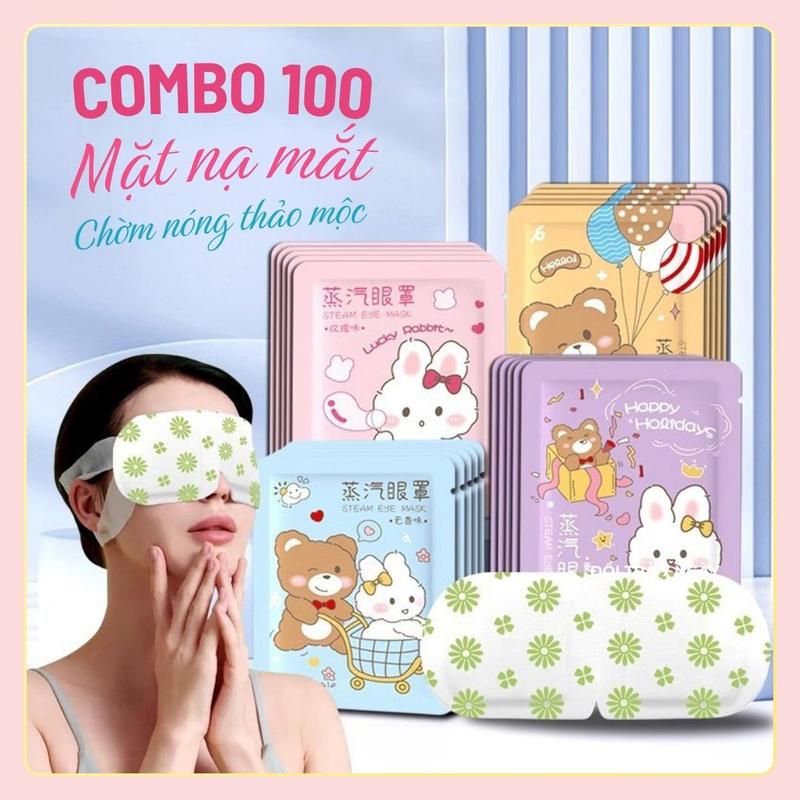 Combo 100 Miếng Mặt Nạ Xông Hơi Mắt Nội Địa Trung Mặt Nạ Mắt Tỏa Nhiệt 42 Đô C Giúp Thư Giãn Giảm Mỏi Mắt