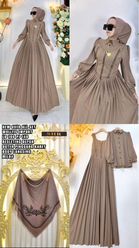 SHR MAXI DRESS PRINCES SALUR WOLPIS ORI SHR 100% KODE GAMIS INCESS Dengan Desain Elegan dan Nyaman