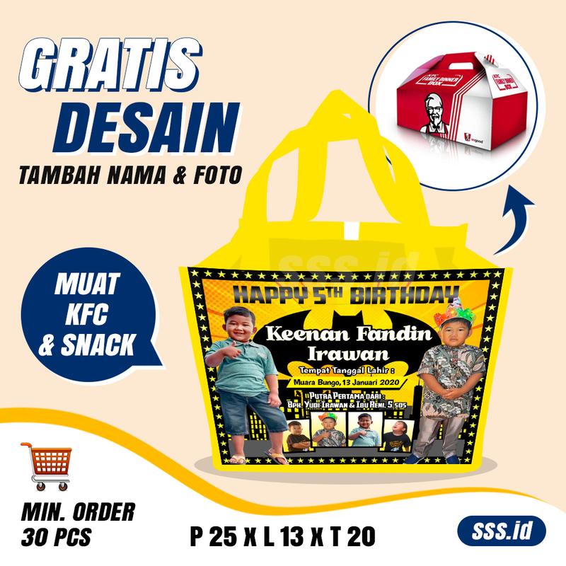 60 pcs - Tas Souvenir ulang tahun anak Tas ulang tahun anak murah Custom 3
