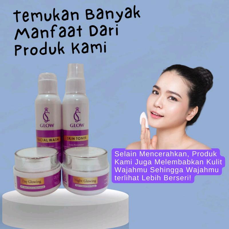 Paket Perawatan Wajah CS GLOW SKINCARE ORIGINAL untuk Mencerahkan dan Memudarkan Kerutan - Hitam, Facial 3