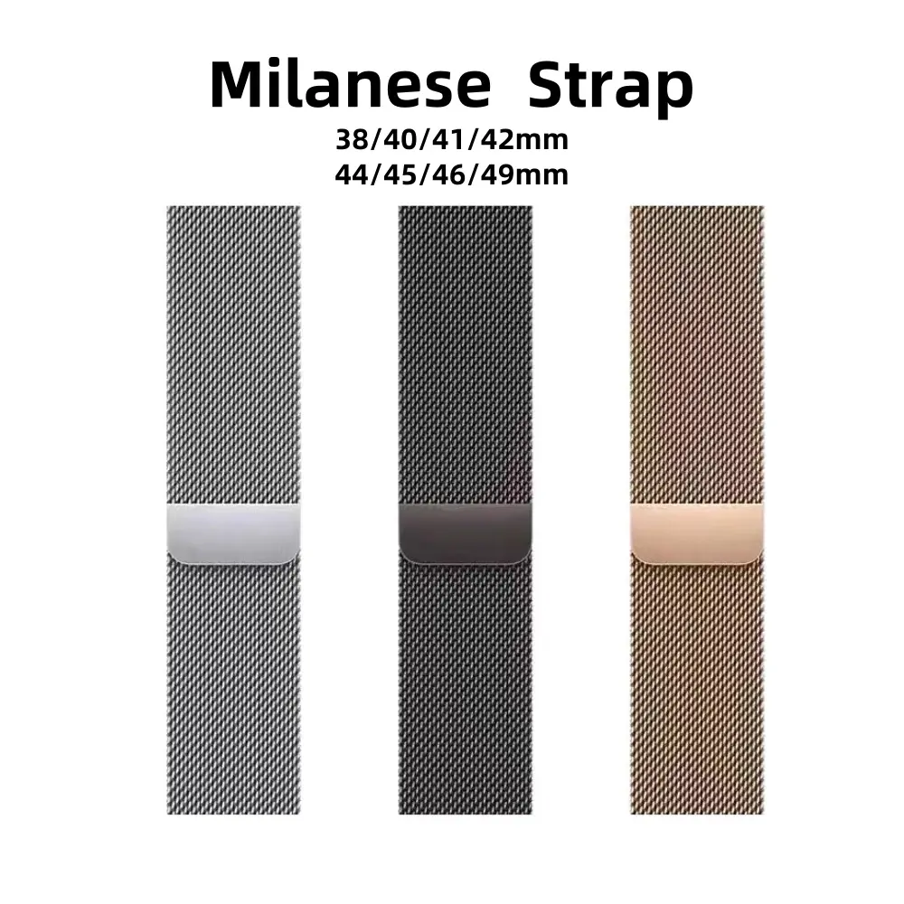 Milanese Stainless Steel Loop Strap Jam Tangan Pintar / Smart Watch bahan Elastic Nylon model sporty ukuran 38mm 42mm 44mm 45mm 46mm 49mm