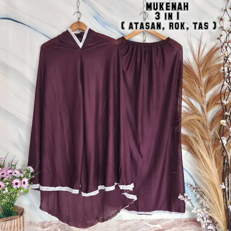 Mukena dewasa traveling 3 in 1 mix renda Mukenah 1