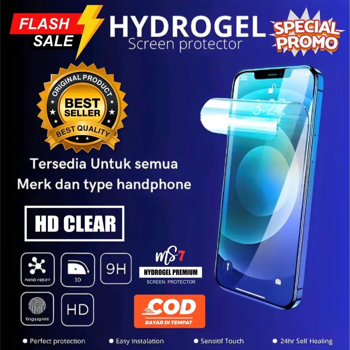 Screen Protector Hydrogel HD CLEAR Premium Layar Smartphone