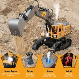 Mainan Excavator RC 1:14 - 14 Channel, Remote Control 2.4GHz, Kendaraan Teknik Crawler untuk Anak-(Toys lndonesia) 1