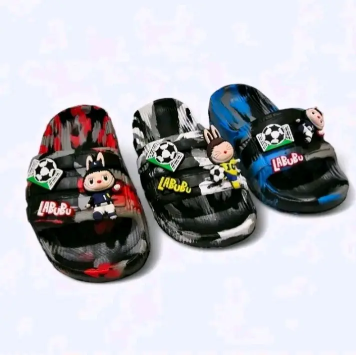 Sandal slop anak laki-laki karakter labubu eva ru bber ringan nyaman anti slip sandal fashion anak terbaru 1