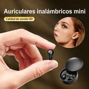 auriculares invisibles mini inalámbricos, micro y ultrafinos;mini auriculares invisibles inalámbricos bluetooth de perfil bajo,auriculares invisibles para trabajar y dormir,con micrófono,3d baja latencia doble reducción de ruido modos de juego y sueño res