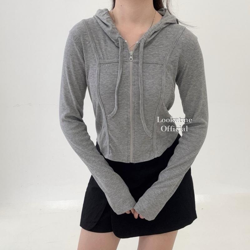 REVERIE TOP - Atasan Crop Jacket Wanita Lengan Panjang Bahan Stretch Adem Nyaman Melar Semi Jaket Outer 0