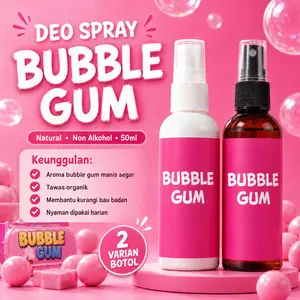 Deo Spray Bubble Gum Non Alkohol 50ml Tawas Organik Aroma Manis Segar