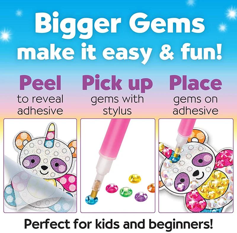 Product Introduction of 12 Create Big Gem Diamond Painting Sticker Kit Art Craft Girls Boys Unicorn Animal Sealife Magical Mosaic Dot Sticky Toys Gifts 2