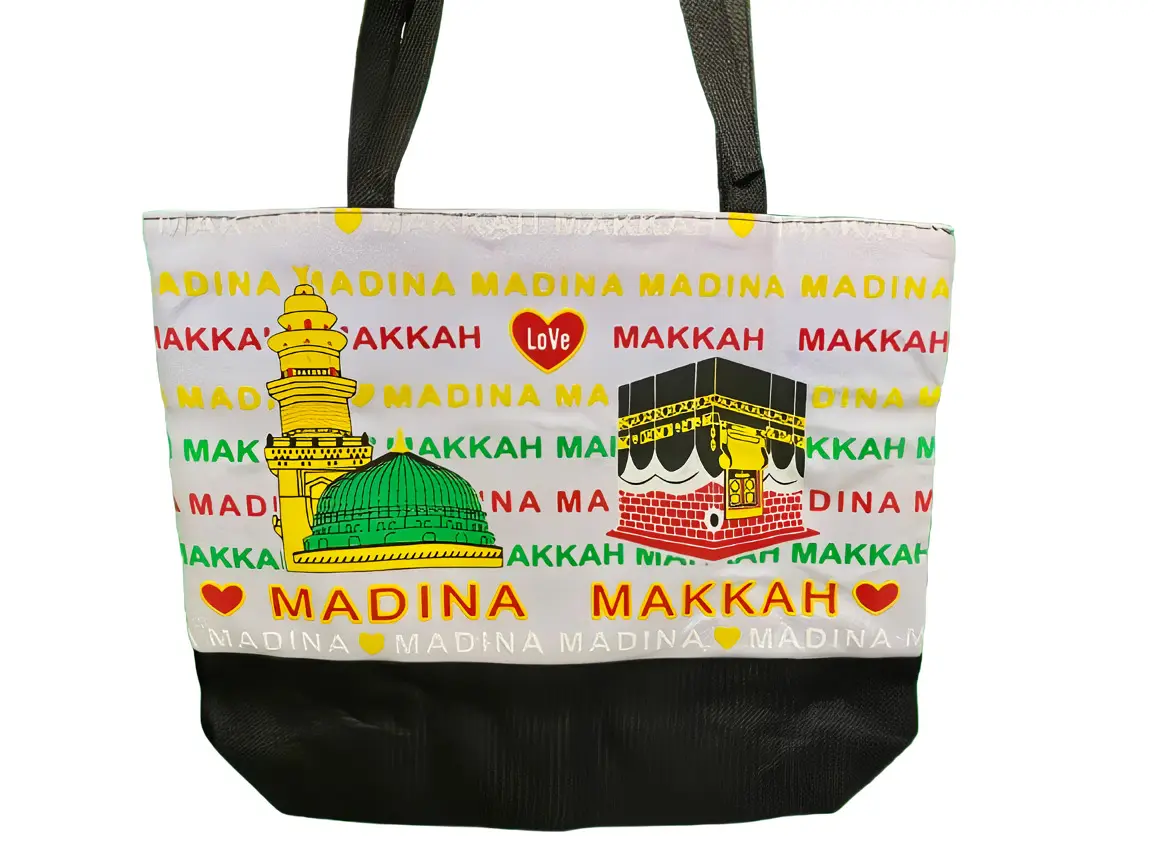 Totebag Kanvas Murah awet Motif Makkah Madina Asli Arab Saudi