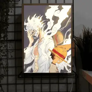 [BISA CUSTOM] Desain Anime One Piece Light Painting LED Frame Kado ulang tahun, kado pernikahan,Hiasan Ruangan (Anime, KPOP, Foto Selfie)