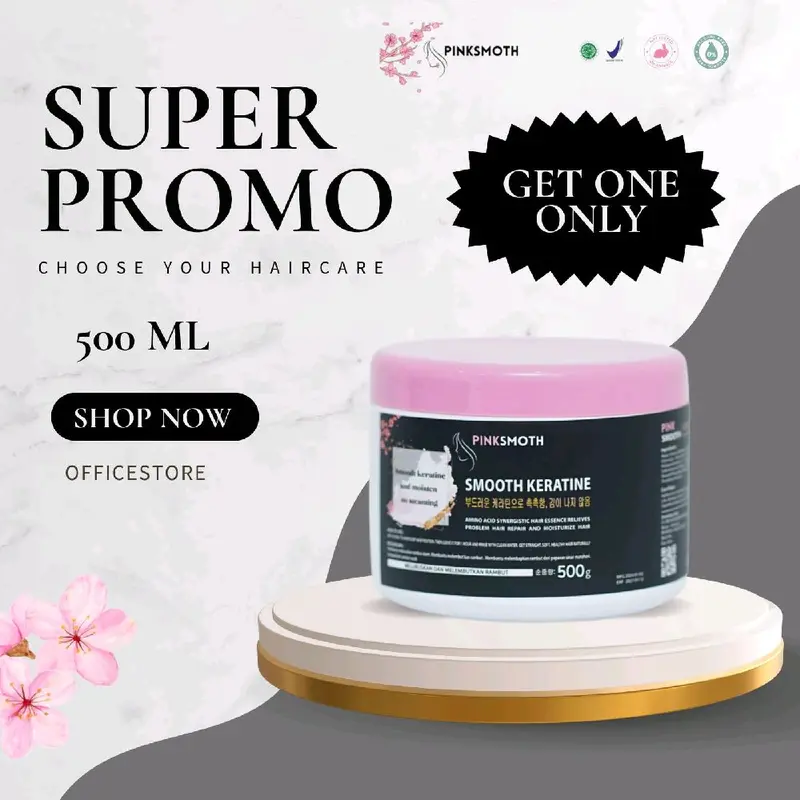 PINKSMOTH KERATINE SMOOTING 500ML BPOM Haircare Perawatan 2