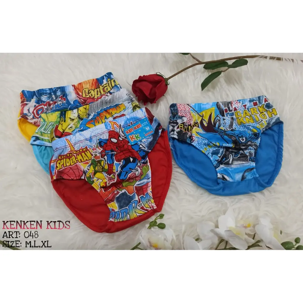 3 - 6 Pcs Celana Dalam Anak Cowok Motif Superhero / CD Anak Laki Laki Karakter / Sempak Anak Cowok Motif / K 048