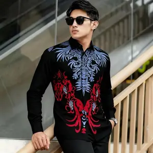 Baju Kemeja Pria Motif Batik Premium Ori Lengan Panjang Terbaru Bahan Katun Polimikro Adem Halus Nyaman untuk Tampilan Elegan