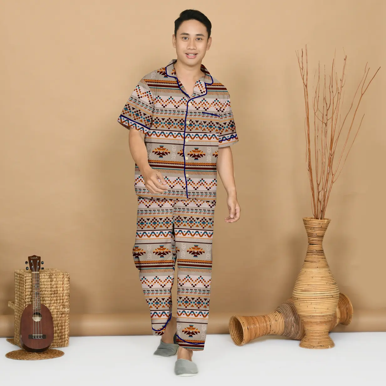 CUCI GUDANG Piyama Pria CP ( M, L, XXL ) Bahan Katun / Setelan Baju Tidur Dewasa Celana Panjang Motif Karakter Cowok