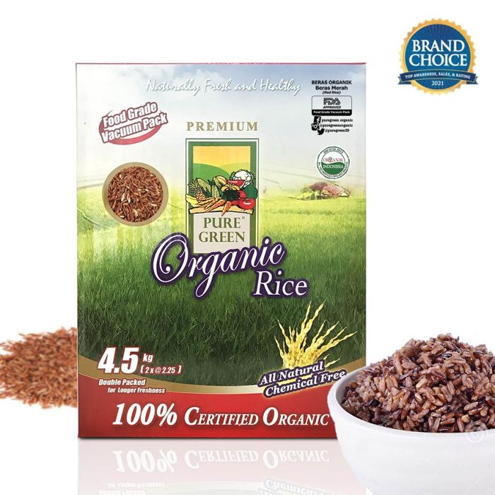 Gambar PAKET 4 - PureGreen Organic Rice Beras Organik Beras Merah 4.5 kg x 4 pcs dari Puregreen Organic Kota Administrasi Jakarta Utara Tokopedia