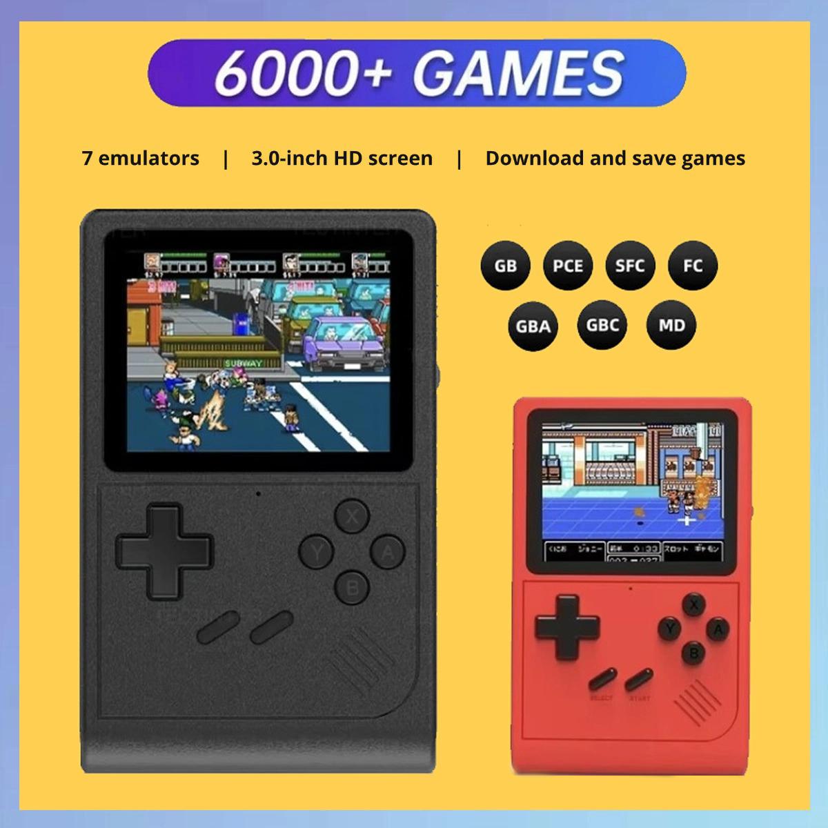 Game Boy พกพา เครื่องเล่นเกมย้อนยุค GB300 ใหม่ หน้าจอ 3 นิ้ว หน่วยความจำ 8GB รองรับเกม 6000 เกม รองร