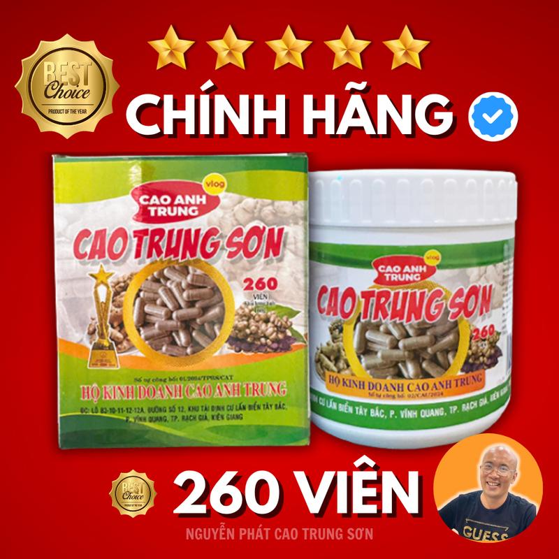 Viên Ngải Đen Cao Cấp Chống Độc Cao Trung Sơn - Hộp 260 Viên