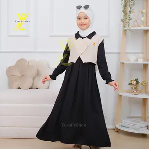 Ayda Dress Kids Gamis Anak bahan Rayon Twill mix Knit Gamis Anak Terbaru Gamis Anak Perempuan 3-12 thn Gamis Anak Kekinian Gamis Vest Anak Remaja Gamis Denim Gamis Anak Tanggung Syari Modern Gamis Hitam Simple Elegan