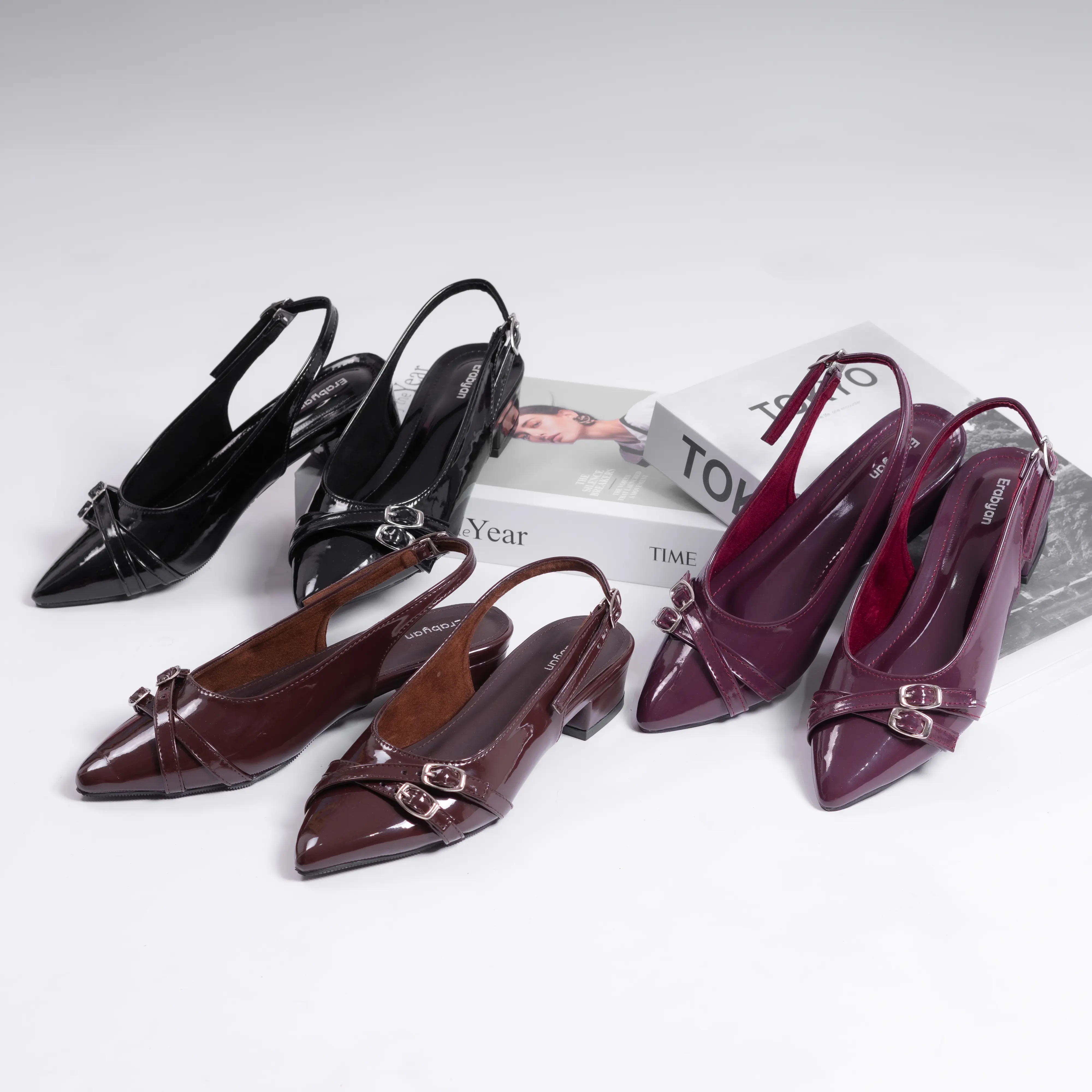 Erabyan Shoes - Ameena Sepatu Mules Heels Wanita | Hak 3 cm