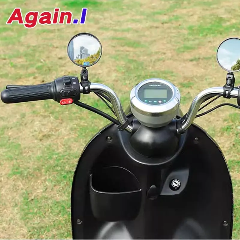 Gương chiếu hậu, Giá gắn tay lái cho xe đạp và xe máy, Xoay 360 độ, Có Thể Điều Chỉnh Thích hợp để đạp xe, Gương tròn hình elip 7