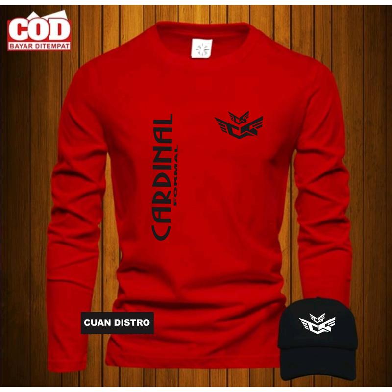 BONUS TOPI Terbaru ! HarapanStore Jaya Kaos Distro Lengan panjang Pria Wanita Terbaru Kaos Distro Pria Free Topi Cardinal Formal Tegak Kirka Terbaru Print Black 100% Catoon Combed 24s - Premium Quality 6