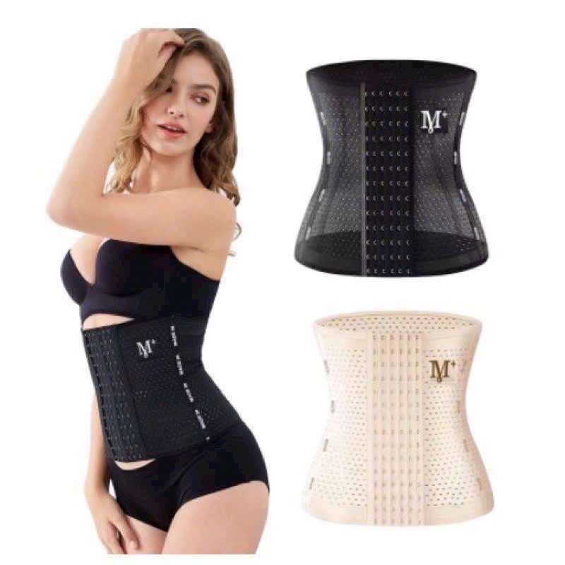 Đai nịt bụng sau sinh Latex M+ giảm mỡ bụng định hình siết eo mặc váy chống cuộn tạo Sline Có thanh chống cuộn 6 nấc cài