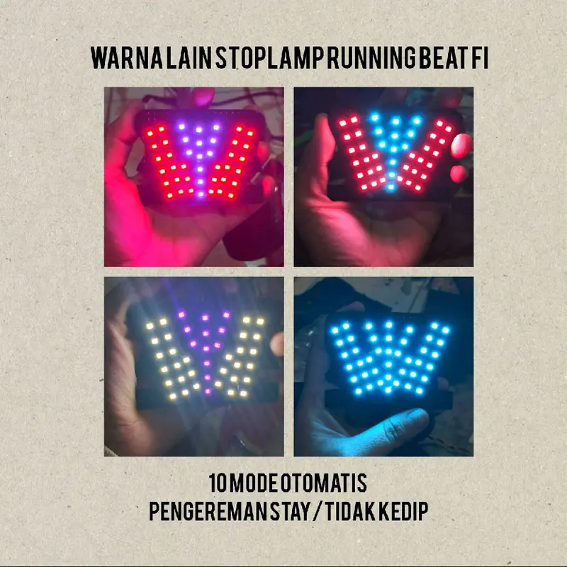 STOPLAMP RUNNING BEAT FI PNP 10 MODE KEDIP OTOMATIS Bisa Request Warna 1