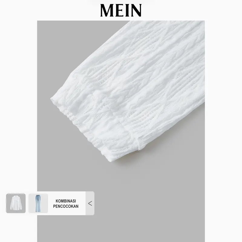 [MEIN] URBAN Kemeja Casual lengan Panjang Longgar dengan Tampilan Transparan untuk Wanita 86544 4