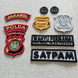 Fullset atribut satpam bordir timbul pdh custom