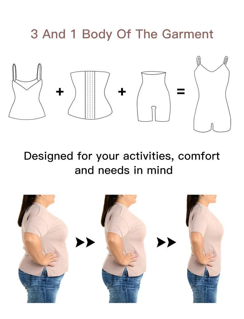 Product Introduction of Seamless Bodysuit Women Butt Lifter Shapewear Belly Control Body Shaper Corset Strappy-Back Chest Lift Correct Posture Underwear 14