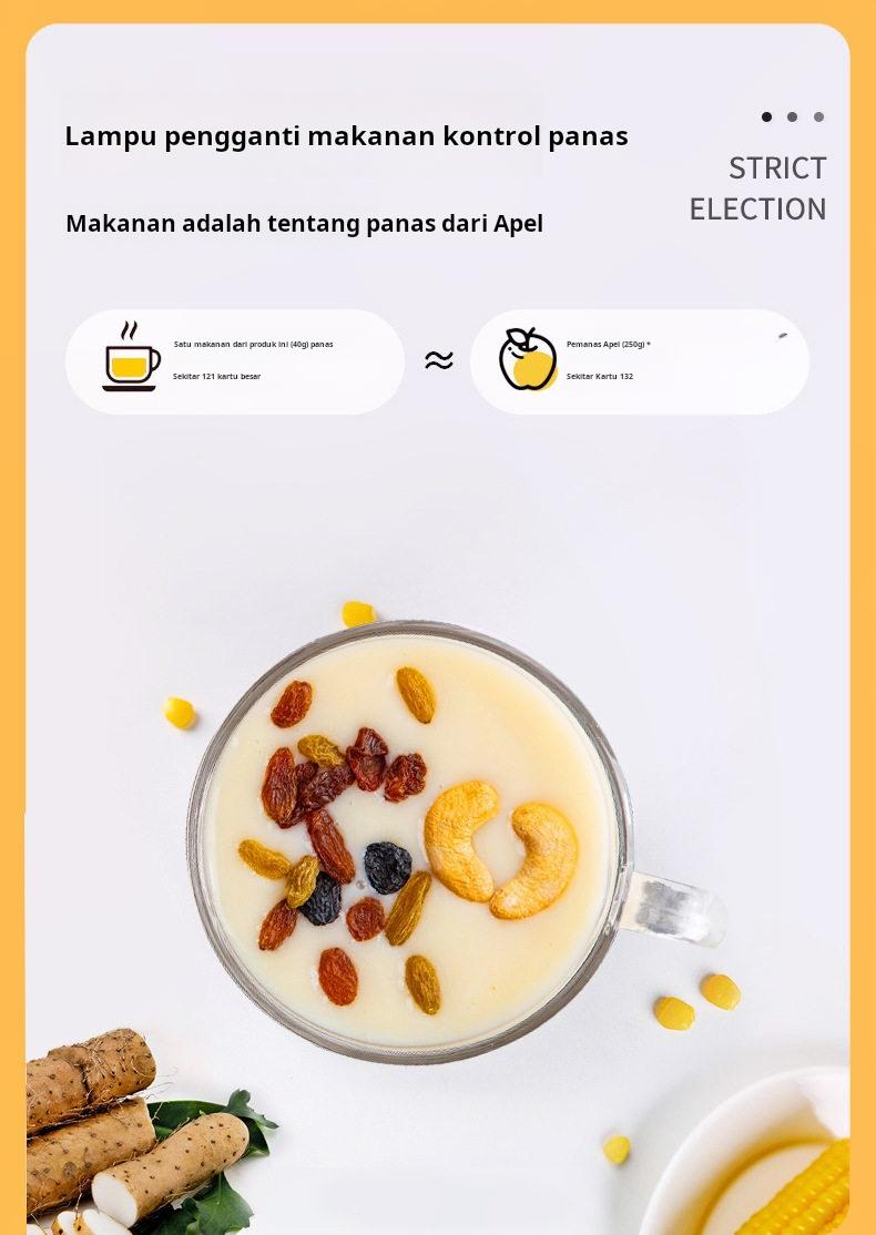 Bubur Ubi Cina, Akar Kudzu & Jelai 400g Rasa Original, Minuman Instan Sereal Gandum Utuh, Siap Konsumsi,Sarapan sehat rendah gula, pengganti makanan