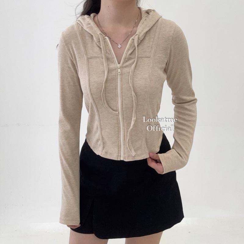 REVERIE TOP - Atasan Crop Jacket Wanita Lengan Panjang Bahan Stretch Adem Nyaman Melar Semi Jaket Outer 3