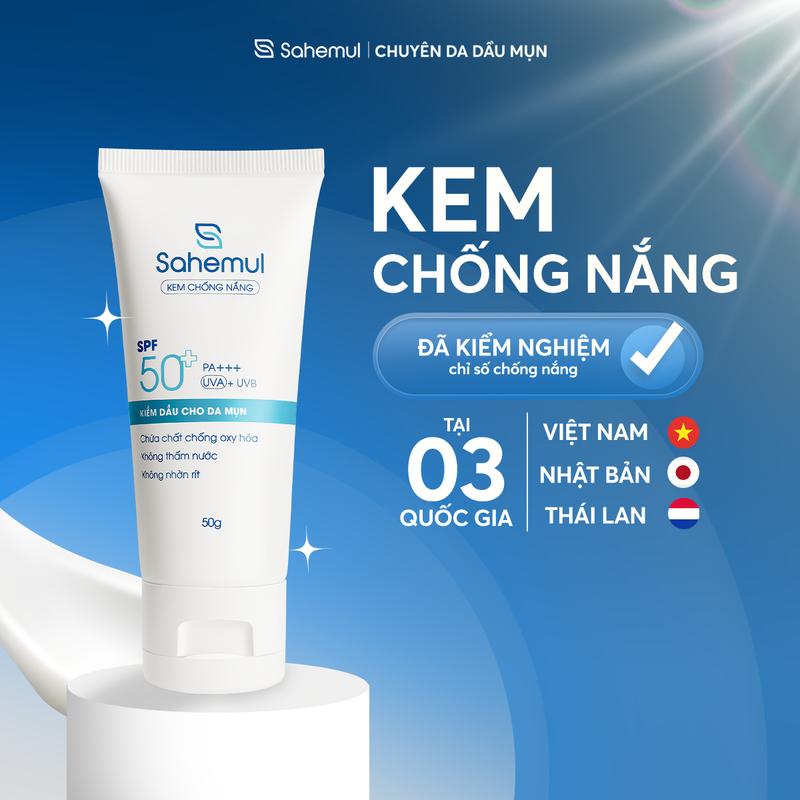 Kem Chống Nắng Phổ Rộng SPF50+ Đã Kiểm Nghiệm chỉ số chống nắng Sahemul 50g