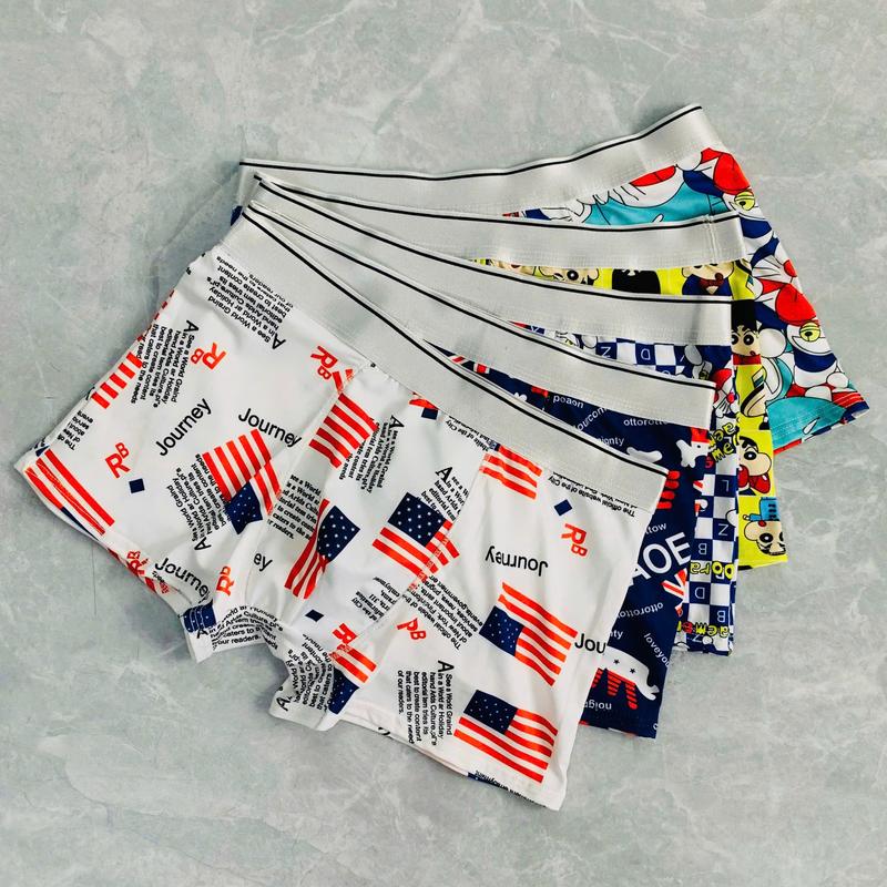 Combo 7 chiếc quần sịp mặc đủ 1 tuần, quần Boxer nam thun lạnh co giãn 4 chiều, kháng khuẩn, quần lót nam Menswear Hoạt Hình Cute (Có che tên sản phẩm)