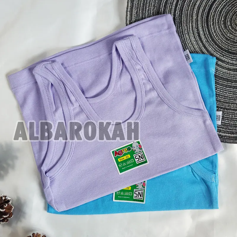 Paket Lusinan  Singlet Agree ST 05 Warna Polos / Pakaian Dalam Anak Unisex 4-15 th Dasar Warna / Kaos Singlet Anak 3pc,6pc ,12pc Fashion 1