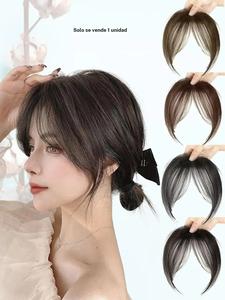 Flequillo corto y recto de 8 pulgadas, extensión sintética esponjosa de aspecto natural para mujeres, Flequillo sintético para uso diario