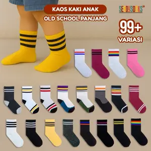 Kaos Kaki Anak 1-5 Tahun Garis Strip Setrip Old School Motif Vintage Katun