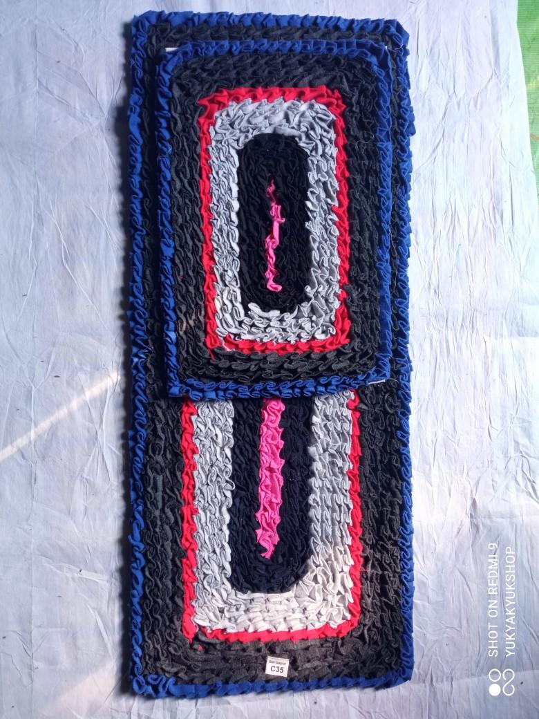 Premium Keset Dapur 2 in 1 Satu Set Panjang dan Pendek tanpa lapisan kertas Kain Putih