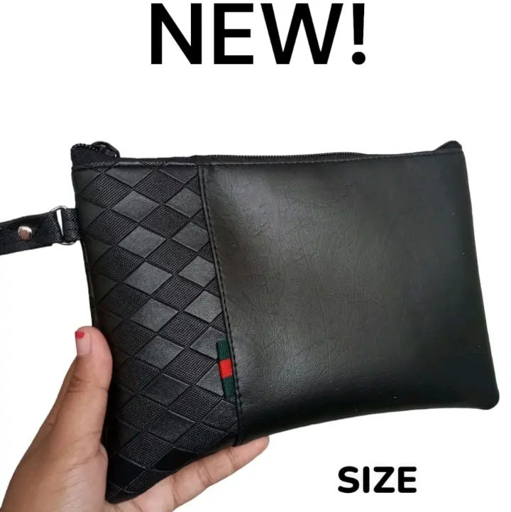 Dompet wanita clutch wanita hitam fashion serbaguna Kulit sintetis