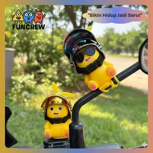 [FUNCREW Mall] Boneka Mainan Nailong Pajangan Kendaraan – Aksesoris Motor / Sepeda, Bisa Nyala Saat Jalan, Putar Kena Angin, Lucu, Unik & Viral TikTok