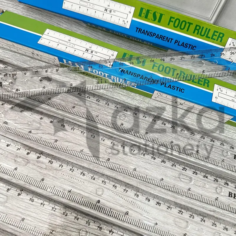 Azka Stationery SELUSIN ( 12 PCS ) Penggaris Plastik Mika 30 Cm 5