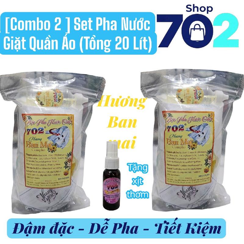   Combo 2  02 Set Pha 10 lít Nước Giặt 702  Tổng 20 lít . Tự Pha Tại Nhà. Làm Sạch 
